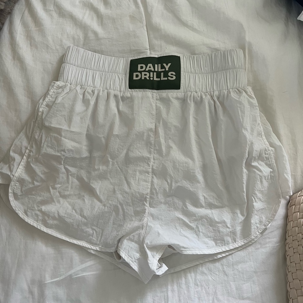 White Daily Drills Bubble Shorts